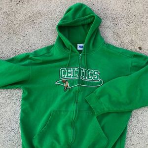 Vintage Green Celtics Zip Up Hoodie